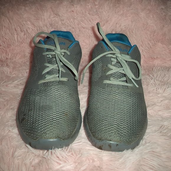 SKECHERS GO RUN 600 SNEAKERS CHARCOAL/BLUE SPECTRA RUNNING SHOES~MENS SIZE 11 - Picture 4 of 7